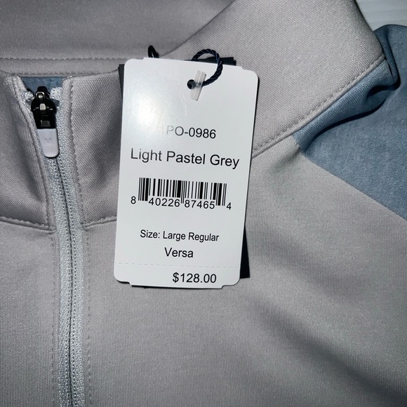 Mizzen+Main Men's Versa 1/4 Zip Pullover Light Pastel Grey Large - Picture 6 of 8